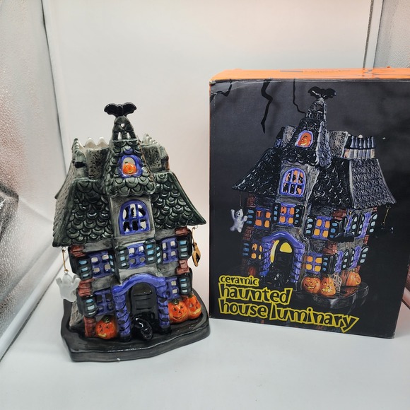 JCPenney Home Collection Other - Vintage JCPenney Home Collection Ceramic Haunted House Luminary Halloween 2002